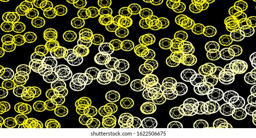 Dark Yellow vector background with occult symbols. Colorful vintage illustration with gradient alchemy shapes. Design for magic, spiritual events.