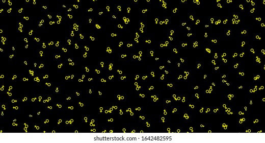 Dark Yellow vector background with occult symbols. Retro design in abstract style with witchcraft forms. Background for esoteric, mystic designs.