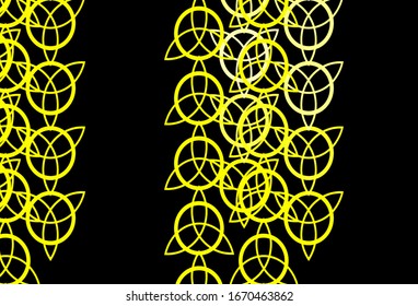 Dark Yellow vector background with occult symbols. Abstract illustration with gothic gradient shapes. Design for magic, spiritual events.