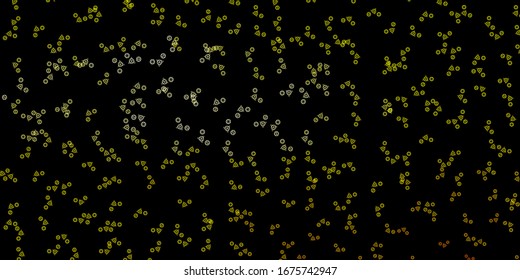 Dark Yellow vector background with occult symbols. Colorful mystic symbols with a gradient in ancient style. Simple design for occult depiction.