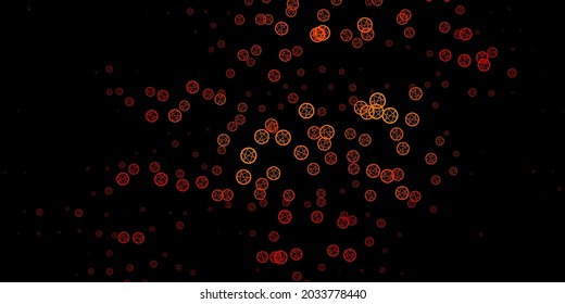 Dark Yellow vector background with occult symbols. Abstract illustration with gothic gradient shapes. Simple base for your occult design.