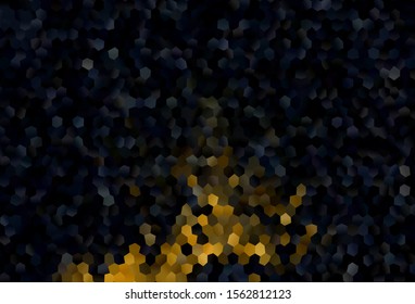Dark Yellow vector background with set of hexagons. Colorful hexagons on blur backdrop. New template for your brand book.
