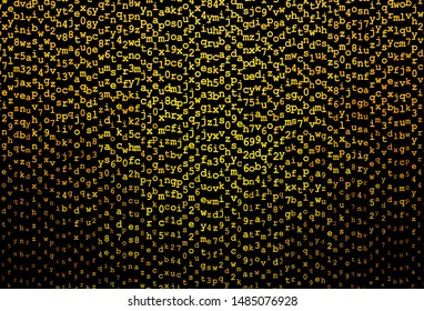 Dark Yellow vector background with signs of alphabet. Blurred design in simple style with signs of alphabet. Best design for a college poster, banner.