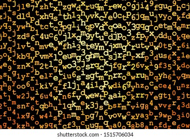 Dark Yellow vector background with signs of alphabet. Abstract illustration with colored latin alphabet. Best design for a college poster, banner.