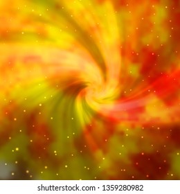 Dark Yellow vector background with small and big stars. Decorative illustration with stars on abstract template. Theme for cell phones.