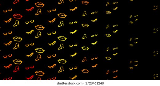 Dark Yellow vector background with woman symbols. Simple design in abstract style with women’s rights activism. Elegant design for wallpapers.