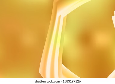 Dark Yellow vector background with wry lines. Colorful illustration in abstract style with gradient. Template for cell phone screens.
