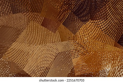 Dark Yellow vector background with wry lines. Creative illustration in halftone style with gradient. A sample for your ideas.