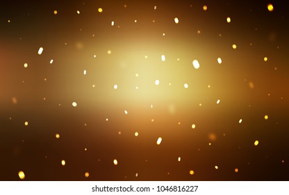 Dark Yellow vector background with xmas snowflakes. Glitter abstract illustration with crystals of ice. The pattern can be used for new year leaflets.