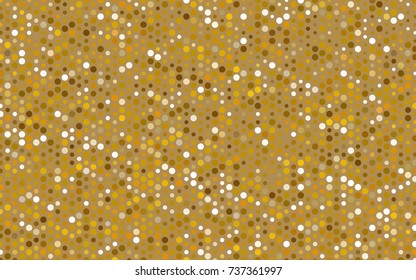 Dark Yellow vector banner with circles, spheres. Abstract spots. Background of Art bubbles in halftone style with colored gradient.