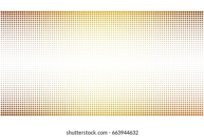 Dark Yellow vector banner set of circles, spheres. Donuts Background. Creative Design Templates. Technology halftone illustration.