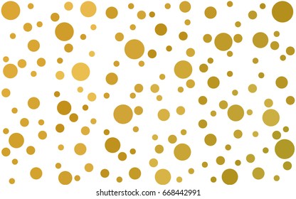 Dark Yellow vector banner set of circles, spheres. Donuts Background. Creative Design Templates. Technology halftone illustration.