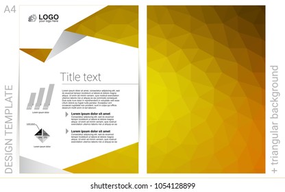 Dark Yellow vector  brochure for ui, ux design. Blurred decorative design in abstract style with textbox. Completely new template for your brand book.