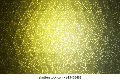 Dark yellow vector christmas postcard low polygon background. Illustration consisting of triangles. Abstract triangular polygonal origami or crystal design of New Year celebration.