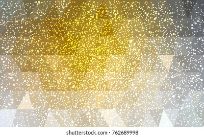 Dark Yellow vector christmas postcard low polygon background. Illustration consisting of triangles. Abstract triangular polygonal origami or crystal design of New Year celebration.