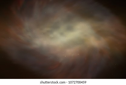 Dark Yellow vector cover with astronomical stars. Shining colored illustration with bright astronomical stars. Pattern for futuristic ad, booklets.