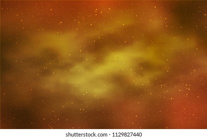 Dark Yellow vector cover with astronomical stars. Modern abstract illustration with Big Dipper stars. Pattern for astrology websites.