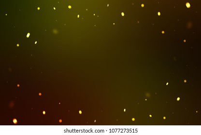 Dark Yellow vector cover with beautiful snowflakes. Decorative shining illustration with snow on abstract template. New year design for your ad, poster, banner.