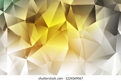 Dark Yellow vector cover in polygonal style. Beautiful illustration with triangles in nature style. Pattern for commercials.