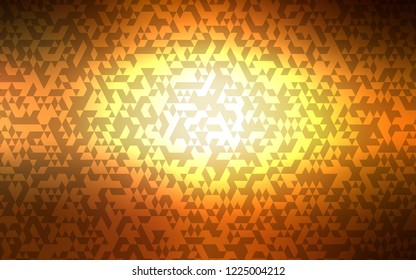 Dark Yellow vector cover in polygonal style. Triangles on abstract background with colorful gradient. Modern template for your landing page.