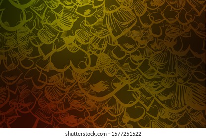 Dark Yellow vector cover with Shining hearts. Decorative shining illustration with hearts on abstract template. Beautiful design for your business advert of anniversary.