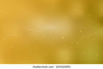 Dark Yellow vector cover with spots. Modern abstract illustration with colorful water drops. The pattern can be used for aqua ad, booklets.
