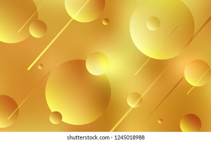 Dark Yellow vector cover with spots. Modern abstract illustration with colorful water drops. Pattern can be used for futuristic ad, booklets.