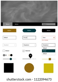 Dark Yellow vector design ui kit with universe stars. Decorative ui kit design in abstract style with colorful sky. This sample is for your website.