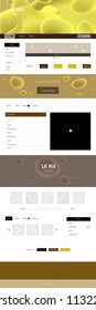Dark Yellow vector design ui kit with curved circles. Colorful abstract illustration with gradient lines. This sample is for your landing page.