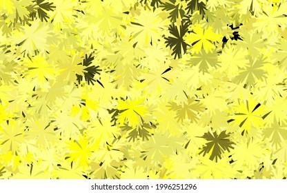 Dark Yellow vector doodle backdrop with flowers. Flowers with gradient on white background. Colorful pattern for kid's books.