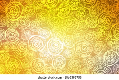 Dark Yellow vector doodle blurred background. Blurred decorative design in Indian style with roses. The best blurred design for your business.