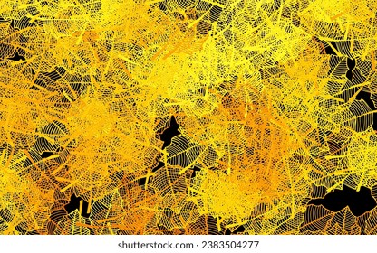Dark Yellow vector elegant template with leaves. Sketchy doodles on white background. Textured pattern for websites, banners.
