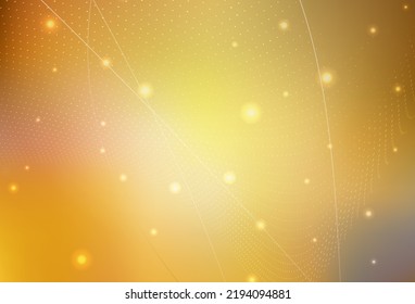 Dark Yellow vector Glitter abstract illustration with blurred drops of rain. Illustration with set of shining colorful abstract circles. Elegant design for wallpapers.