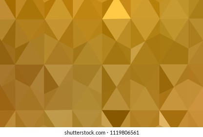 Dark Yellow vector gradient triangles pattern. Glitter abstract illustration with an elegant triangles. A completely new design for your leaflet.