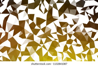 Dark Yellow vector gradient triangles pattern. Glitter abstract illustration with an elegant triangles. Brand new style for your business design.