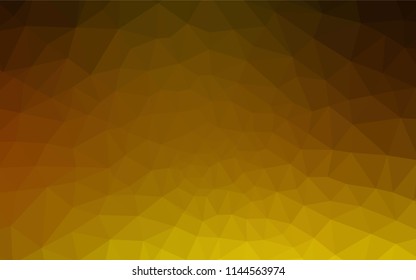 Dark Yellow vector gradient triangles pattern. Colorful illustration in abstract style with triangles. A completely new design for your leaflet.