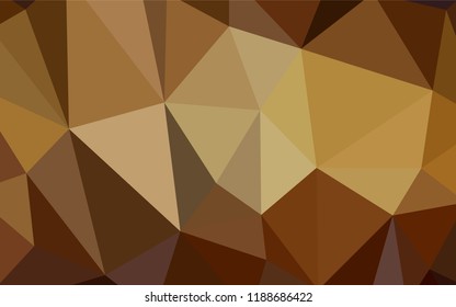 Dark Yellow vector gradient triangles pattern. Colorful abstract illustration with triangles. A completely new design for your leaflet.