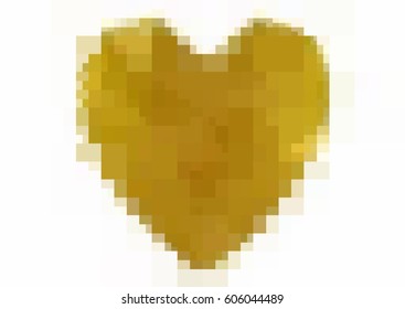 Dark Yellow vector heart isolated on white background. Geometric rumpled rectangular low poly origami style gradient graphic illustration. Polygonal design for your business.