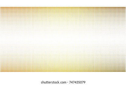 Dark Yellow vector illustration which consist of circles. Dotted gradient design for your business. Creative geometric background in halftone style with colored spots.