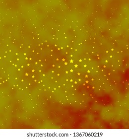Dark Yellow vector layout with bright stars. Decorative illustration with stars on abstract template. Best design for your ad, poster, banner.