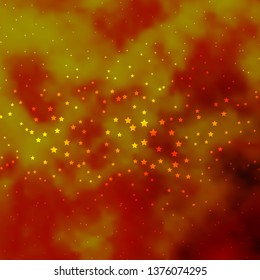 Dark Yellow vector layout with bright stars. Shining colorful illustration with small and big stars. Design for your business promotion.