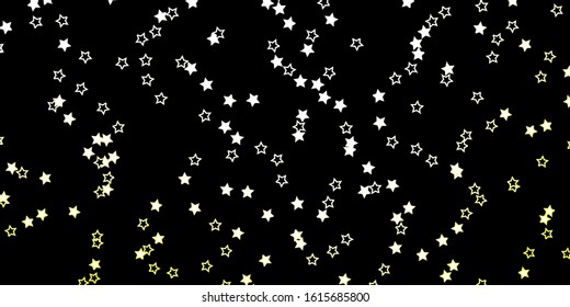 Dark Yellow vector layout with bright stars. Modern geometric abstract illustration with stars. Theme for cell phones.