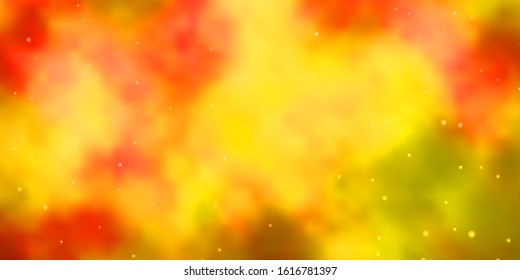 Dark Yellow vector layout with bright stars. Colorful illustration in abstract style with gradient stars. Best design for your ad, poster, banner.