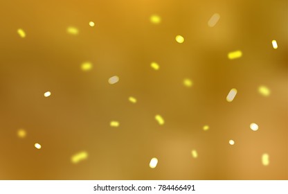 Dark Yellow vector layout with bright snowflakes. Snow on blurred abstract background with gradient. The template can be used as a new year background.