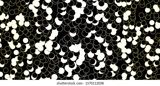 Dark Yellow vector layout with circle shapes. Abstract colorful disks on simple gradient background. Pattern for business ads.