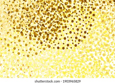 Dark Yellow vector layout with circle shapes. Modern abstract illustration with colorful water drops. Pattern for futuristic ad, booklets.