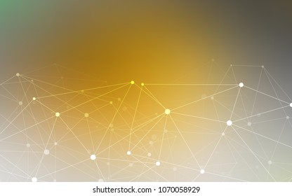 Dark Yellow vector layout with circles, lines. Decorative design in abstract style with triangle structure. Pattern can be used for ads, leaflets.