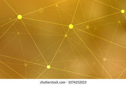 Dark Yellow vector layout with circles, lines. Colorful illustration with circles and lines in futuristic style. Beautiful design for your business advert.