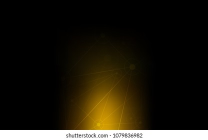 Dark Yellow vector layout with circles, lines. Illustration with set of colorful abstract circles and lines. Pattern can be used for beautiful websites.