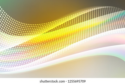 Dark Yellow vector layout with circles, lines. Decorative design in abstract style with triangle structure. Template for business cards, websites.